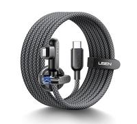 LISEN USB C to USB C Charger Cable 100W, Type C Charger Cable Fast Charging [2M, Cord Holder] Right Angle USBC to USBC for MacBook Pro/Air, HP, Dell, iPad Air 5, iPhone 16 15 Pro Max, Galaxy S25, PS5