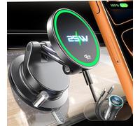 LISEN Wireless Magsafe Car Charger,Qi2.2 25W Magsafe Car Mount Charger for iPhone 17 Pro Accessories Car Magnetic Charger 25W for iPhone 17 16 Samsung Galaxy S26 Ultra 15W for iPhone 17e 15 14 13 12