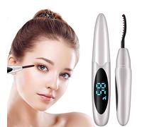 Liseng Portable Eyelash Curler 10s Quick Heated Eyelashes Curlers Comb 2 Modes Temperature, LED Display, 24h Long-Lasting Harmless Lash Curler Styling for Women (White, 2 Temperature)