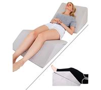 Lisenwood Foam Bed Wedge Pillow Set - Reading Pillow & Back Support Wedge Pillow for Sleeping - 2 Separated Sit Up Pillows for Bed - Angled Bed Pillow, Triangle Pillow for Back and Legs Support Gray