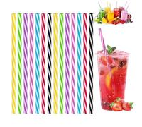 lisetar 50pcs Reusable Plastic Straws,Drinking Plastic,Dishwasher Safe,Reusable Hard Straws for Family Bars Cafes Restaurants BBQ Parties Celebrations