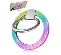 LISEVO Magnetic Phone Grip Compatible with MagSafe - Magnetic Phone Ring Holder Magnet Removable Finger Ring Grip Stand Cute Magnet Accessories for iPhone 12/13/14/15/16/17 Series Rainbow Glitter