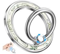 LISEVO Magnetic Phone Ring Holder Compatible with MagSafe - Cell Phone Grip Magnet Removable Finger Ring Grip Stand Cute Girly Kawaii Design for iPhone 17 Pro Max 16 15 14 13 12 Series Green Grass