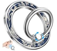 LISEVO Phone Ring Holder Compatible with MagSafe - Magnetic Cell Phone Grip for Women Girls Magnet Removable Finger Ring Grip Stand Cute Girly Kawaii Blue Floral for iPhone 16 15 14 13 Pro Max Plus