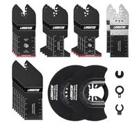 LISGHTJS 27 PCS Oscillating Tool Accessories Universal Wood Metal Oscillating Multitool Quick Release Tool Kits Fit Fein Multimaster, Ryobi, Bosch, Dremel, Rockwell, Makita More