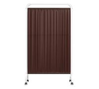 LISHAOHU Folding Medical Privacy Screen,Room Divider, Mobile Medical Privacy Screen, Single Panel Standing Door Partition With Wheel, Waterproof Nylon Fabric, For Clinic, Beauty Salon, Office(Brown)