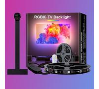 LISHAOHU Led Strip Lights With Remote Cuttable Led Light Strip Built-in Microphone Color Picker With Smart Camera Accurately Captures Screen Colors Music Synchronized Lights Long Service Life(27in)