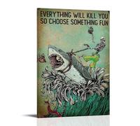 LISHDUNS Everything Will Kill You So Choose Something Fun Poster Bedroom Living Room Wall Decor Poster Aesthetics Art Deco 16x24inch(40x60cm) Frame-style