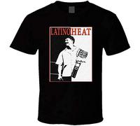 lishen Eddi Guerrero Latino Heat Graphic Tee Shirt Mens Round Neck Short Sleeves T Shirt Casual Bottoming T Shirt Black M