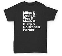lishen Kind Jazz Name T Shirt Dizzy Miles Davis Soul Funk Monk Cool Black XXL