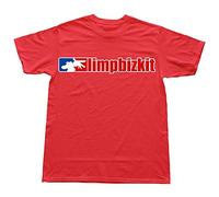 lishen Men's Artist Screw Neck Limp Bizkit T Shirt Red 3XL