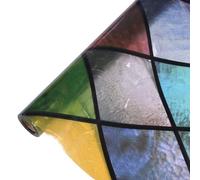 Lisher Privacy Window Film, Rainbow Stained Glass , Decorative 3D Window Stickers without Glue for Office 45 cm