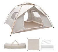 Lishetimig 3-4 Person Instant Pop-up Camping Tent,2000mm Waterproof,Sun Protection,Dual Doors & Breathable Mesh,Lightweight with Rainfly&Carry Bag,Ideal for Family Camping,Festivals&Hiking