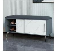 LISHEUK Changing stool, multifunctional wooden stool, soft bag cushion shoe stool, can sit on the shoe cabinet, large capacity storage stool