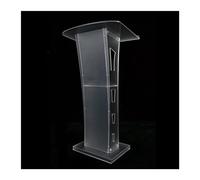 LISHEUK Lecture Pulpit,Clear Acrylic Podium, Professional Lectern Stand with Wide 60×45cm Reading Surface, Portable Schools Office Church Wedding Information Reading Desk Confere