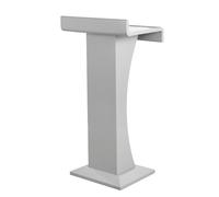 LISHEUK Metal Frame Lectern Podium Stand with Sturdy & Wide Base for Stable and Aesthetically Pleasing Pulpit in Meetings Speeches Classrooms and Churches (Gray)