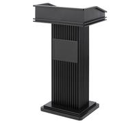 LISHEUK Portable Podium Stand Lectern with 2 Tier Storage for Church and School Lectures Stable and Stylish Pulpit Stand (Black)