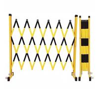 LISHEUK Retractable Metal Security Gate with Wheels Heavy Duty Construction Site Traffic Control Barrier 7m Yellow and Black Color