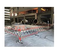 LISHEUK Retractable Steel Crowd Control BarrierMobile Expandable Safety Barrier Red & Silver 1.5 x 3 m Accordion Design for Event Security and Crowd Management