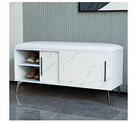 LISHEUK Shoe changing stool, multifunctional wooden stool, soft bag, cushion, shoe stool, can sit on the shoe cabinet, large capacity storage stool, household sofa stool, 70 x 3