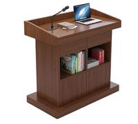 LISHEUK Solid Wood Lectern - Mobile Floor Standing Podium with Wheels Church Pulpit & Rolling Speaking Stand (31.5"x19.6"x43.3") - Perfect for Events & Presentations