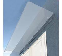 LISHEUK Transparent Polycarbonate Awning, Silent Entryway Cover for Doors & Windows, Weather-Resistant Garden Shelter, 50x550cm Canopy for Garage, Restaurant, Office