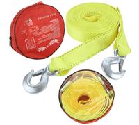 LISHINE 2 Pack 2 Inch Tow Straps Heavy Duty with Hooks 20ft Tow Rope, 13000 LBS Break Strength, Recovery Strap Towing Strap for Golf cart, Jeep Truck (Yellow)