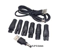 LISI 8 PCS Power Cord 5V Replacement Charger USB Adapter Suitable for All Kinds Hair Clippers, Beard Trimmers, Shavers 7pcs adpater 1cable