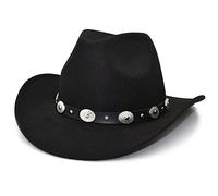 Lisianthus Men & Women's Felt Wide Brim Western Cowboy Hat Black