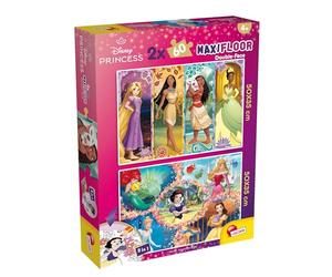 Lisicani - Puzzle DISNEY PRINCESSES Maxifloor - Puzzle 2 x 60 Pieces - Double Sided for Children from 4 years - Scenes to Colour on the Back - Format 50x35 - Creative Activity - Birthday Gift Idea