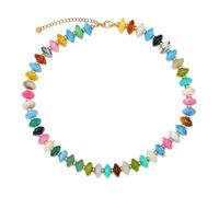 Lisitine Chunky Beaded Necklaces for Women Trendy, Colorful Boho Resin Statement Necklace Bead Choker Summer Beach Jewelry Vacation Gifts Accessories, 17''+2'', Resin, No Gemstone