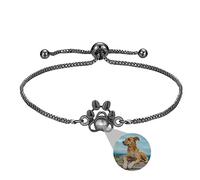Liskanap Custom Photo Bracelet Personalised Paw Projection Bracelet with Pet Picture Inside, Magnify Memory Photo Bracelets, Hidden Secret Photo Bracelet for Women Silver Rose Gold Black