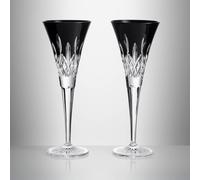 Lismore Black Champagne Flute, Set of 2