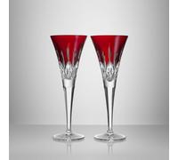 Lismore Red Toasting Flute 170ml Set of 2