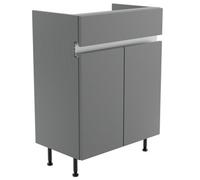 Lismore Standard Matt Dust Grey Double Freestanding Bathroom Cabinet (H) 820mm (W) 600mm