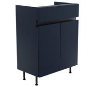 Lismore Standard Matt Indigo Blue Double Freestanding Bathroom Cabinet (H) 820mm (W) 600mm