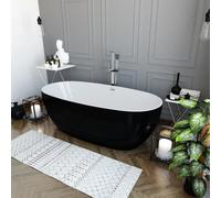 Lisna Waters Lincoln Black Double Ended Small Freestanding Bath 1500mm X 750mm