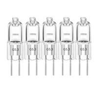 LISOCLU G5.3 Halogen Lamps 12v 24v 36v 220v 110v 20w 35w 50w 70w 100w 150w Warm White 3000k Dimmable,Halogen Bulbs for MR16 Spotlights, Tubular Shape(220V-50W/5PCS)