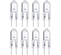 LISOCLU GY6.35 Halogen Bulbs 20W G6.35 20W 35W 110V-130V Halogen Lamps Halogen Light Bulb Bi-Pin Base Clear Glass Lens Warm White 2700K (8 pcs) 50W