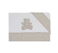 Lisola Baby Bedding Set, for Cot or Crib, Top Sheet 90 x 120 cm + Pillowcase 30 x 40 cm + Bottom Sheet 50 x 90 cm, Made in Italy, Pure Cotton, Decorated in Linen Model: Teddy