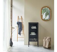 Lison - Glass and metal storage unit Black