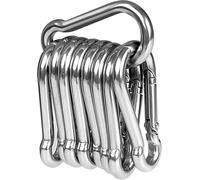 LISOPO 5pcs Carabiner Hooks M7 Heavy Duty 304 Stainless Steel, Snap Hooks Keychain Clips for Outdoor, Camping, Hiking, Lifting Aids and Handles with Eyelet