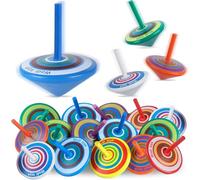 LISOPO Pack of 20 Wooden Spinning Tops Colourful Toy Spinning Tops Party Bags Children's Birthday Party Bag Fillers Party Decoration Accessories