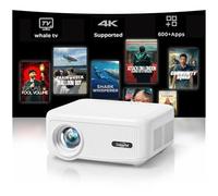 Lisowod L02 1080P Portable Mini Projector with WiFi and Bluetooth: Electric Focus, Keystone 4P, White