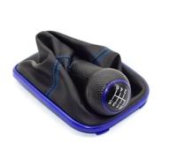 LISROEU Compatible with VW for Jetta for Mk4 for Bora 1999 2000 2001 2002 2003 2004 12mm 5 6 for Speed Blue Gear Shift Knob Shifter Gaitor Boot Car Gear Shift Knob