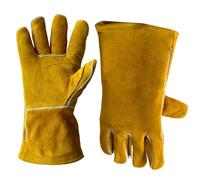 LISSAM XL 12''/ 32cm Heavy Duty Welding Gloves - Fire Resistant, Cowhide Leather, Durable for MIG & Stick Welding (Yellow)