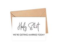 LissiArt97 Holy We're Getting Married Today Wedding Greeting Card - Funny Vow Keepsake for Groom Husband Wife Fiance Newlywed