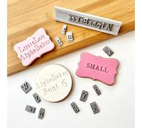 LissieLou AlphaBakes Font 6 Small Stamp Tiles Letters on a Bar - Uppercase