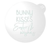 LissieLou Bunny Kisses and Easter Wishes Cookie Embosser Happy Easter Icing Fondant Stamp - Clear