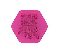 LissieLou Bunny Kisses and Easter Wishes Cookie Stamp Happy Easter Icing Fondant Embosser - Light Pink